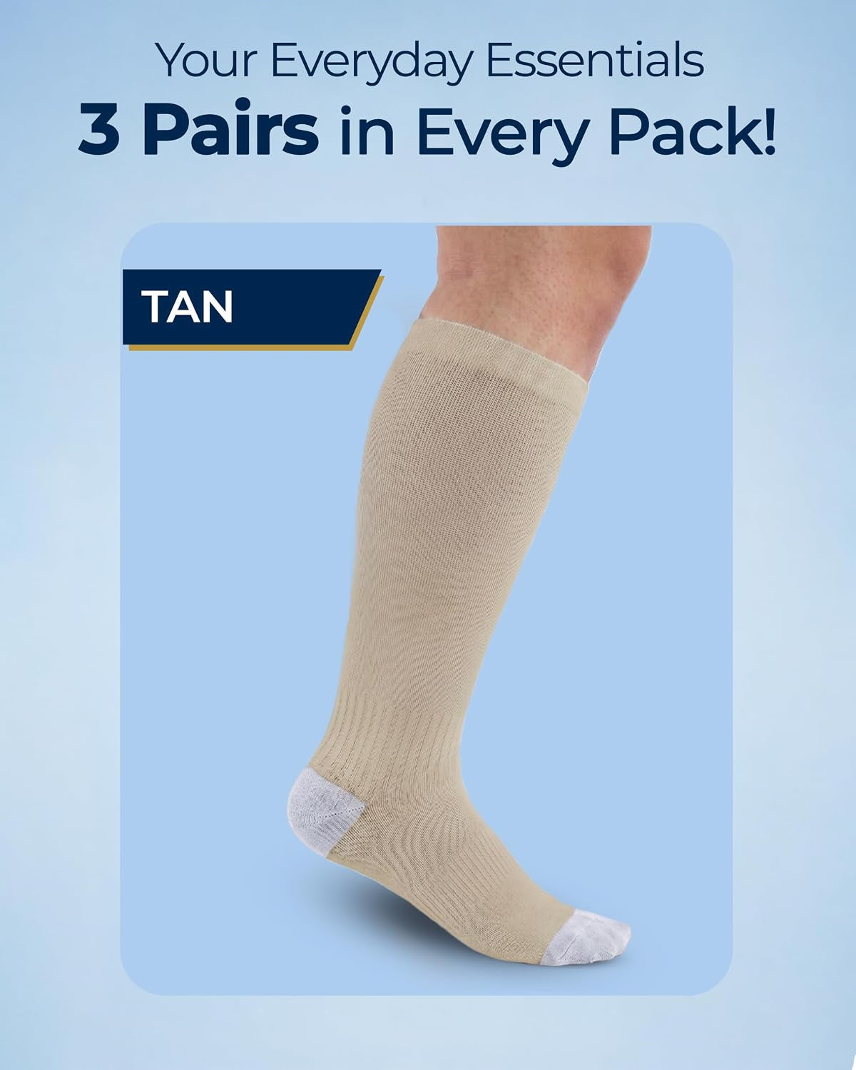 ® 3 Pairs plus Size Compression Socks Wide Calf - Bamboo Viscose
