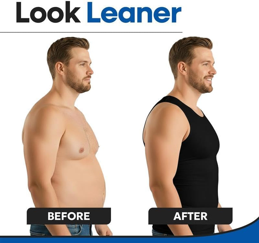 Compression Shirt for Men | Gynecomastia Compression Tank Top Men | Mens Shapewear Compression Shirts