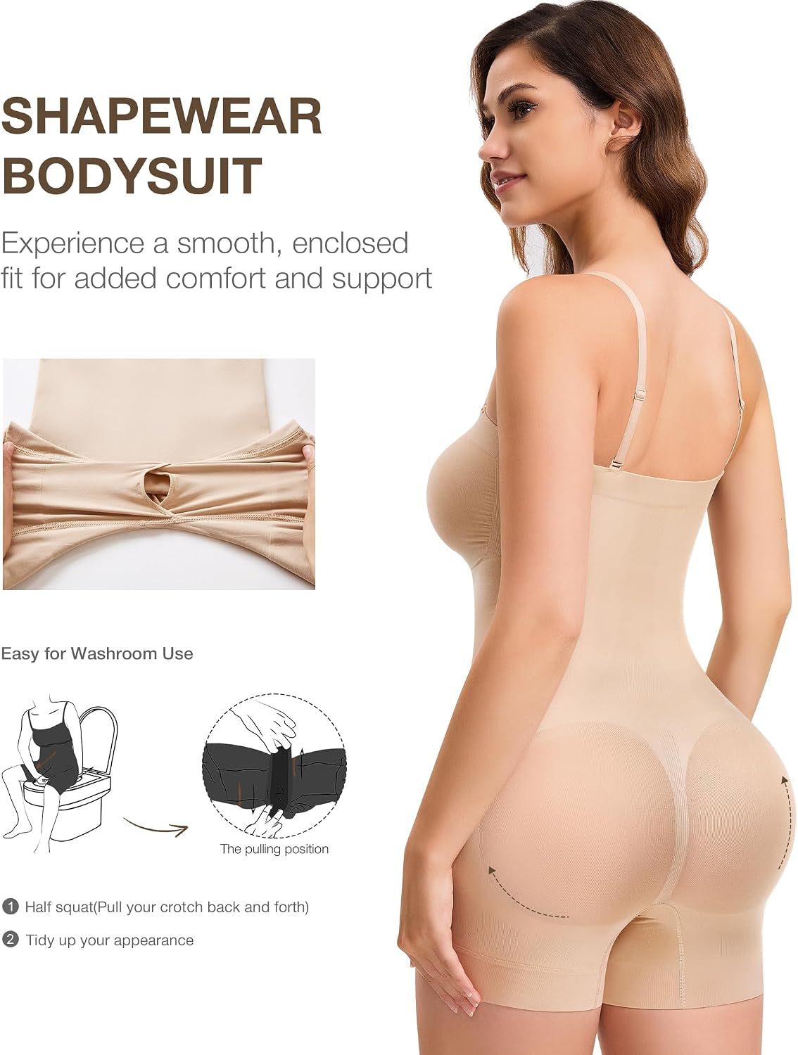 Strapless Shapewear Bodysuit for Women Tummy Control Body Shaper