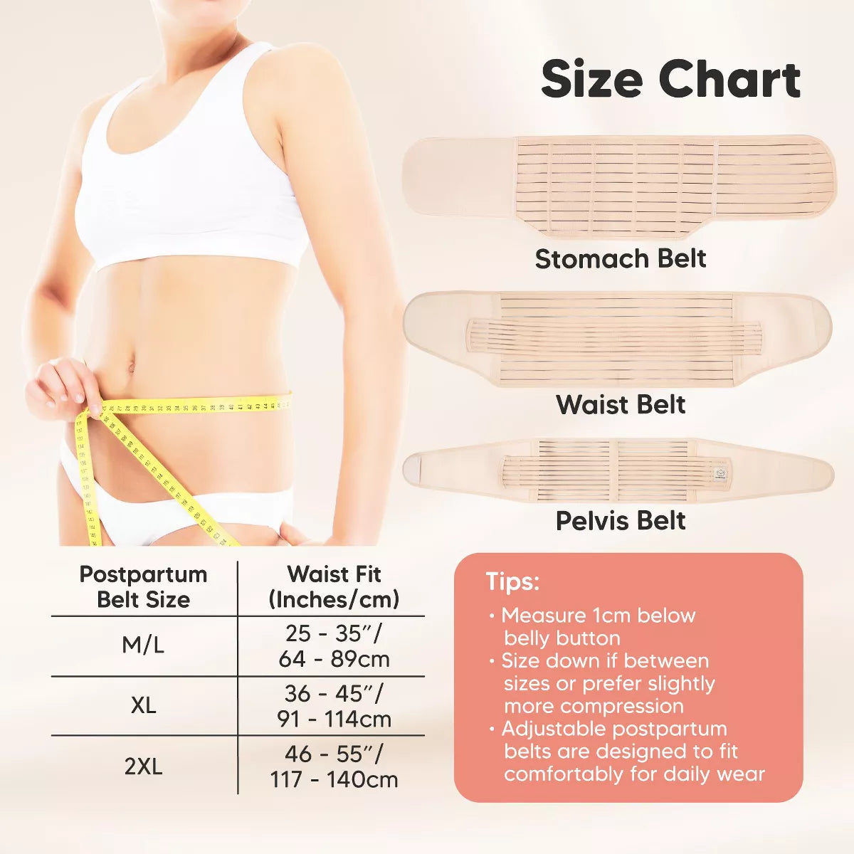 Lower Belly Compression Band in Classic Ivory