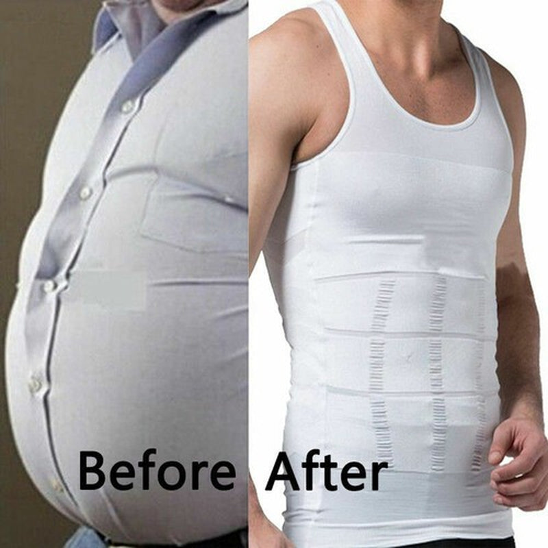 Mens 3 Pack Body Shaper Slimming Tummy Vest Compression Shirt Tank Top Shapewear