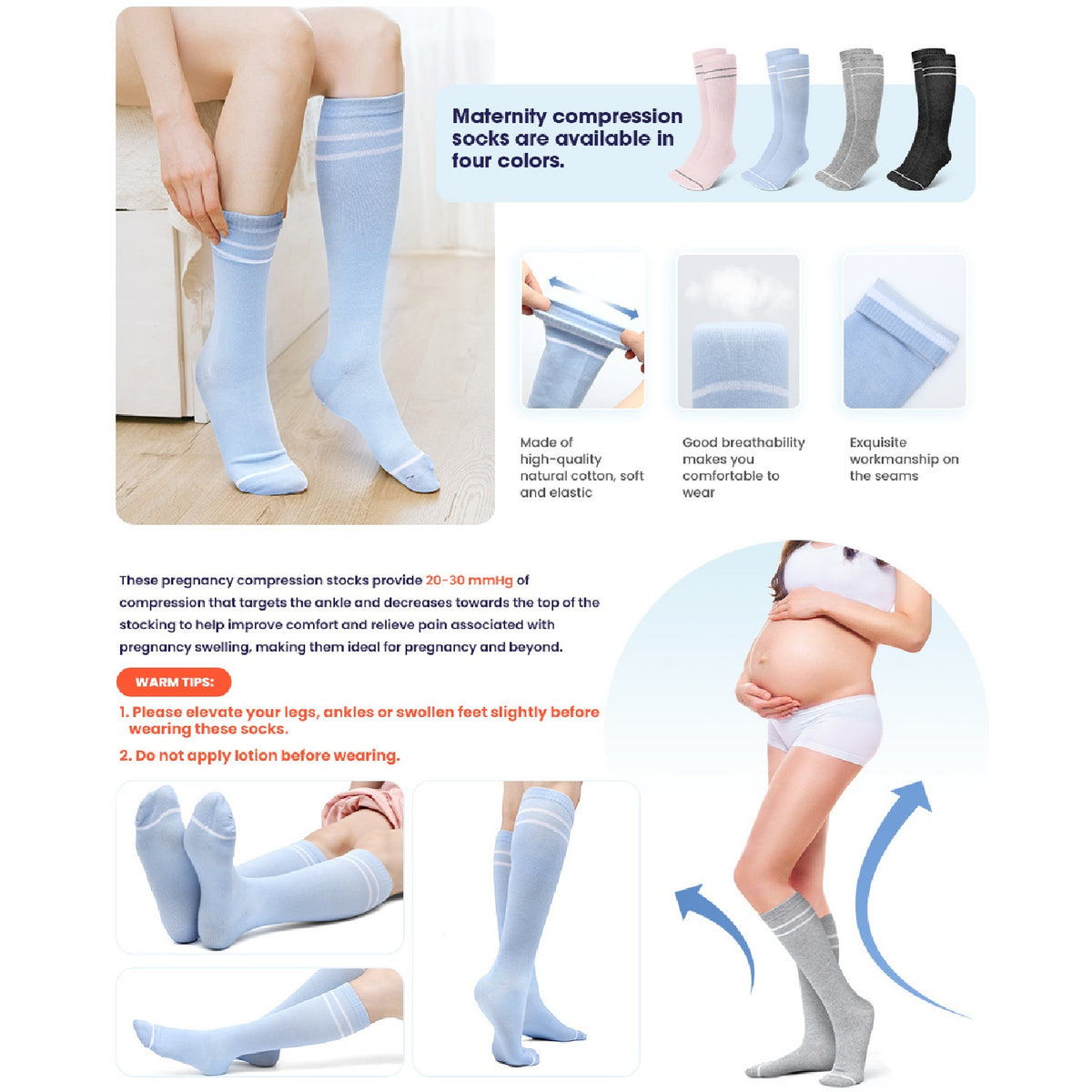 6 Pairs Compression Socks for Women Circulation 20-30Mmhg Crazy, Cute, Socks Support for Nurse, Pregnant, Running, Cycling