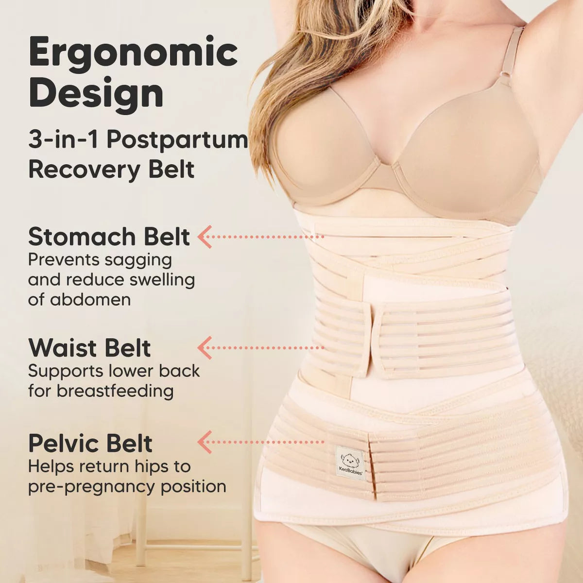 Lower Belly Compression Band stomach belt worn on its own