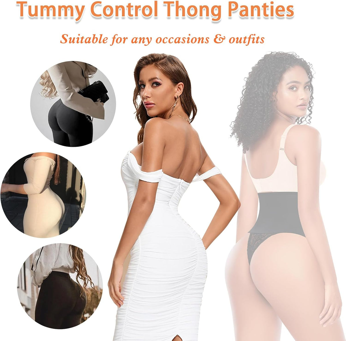 Tummy Control Thong Shapewear for Women Lace Shaping Thong Girdle