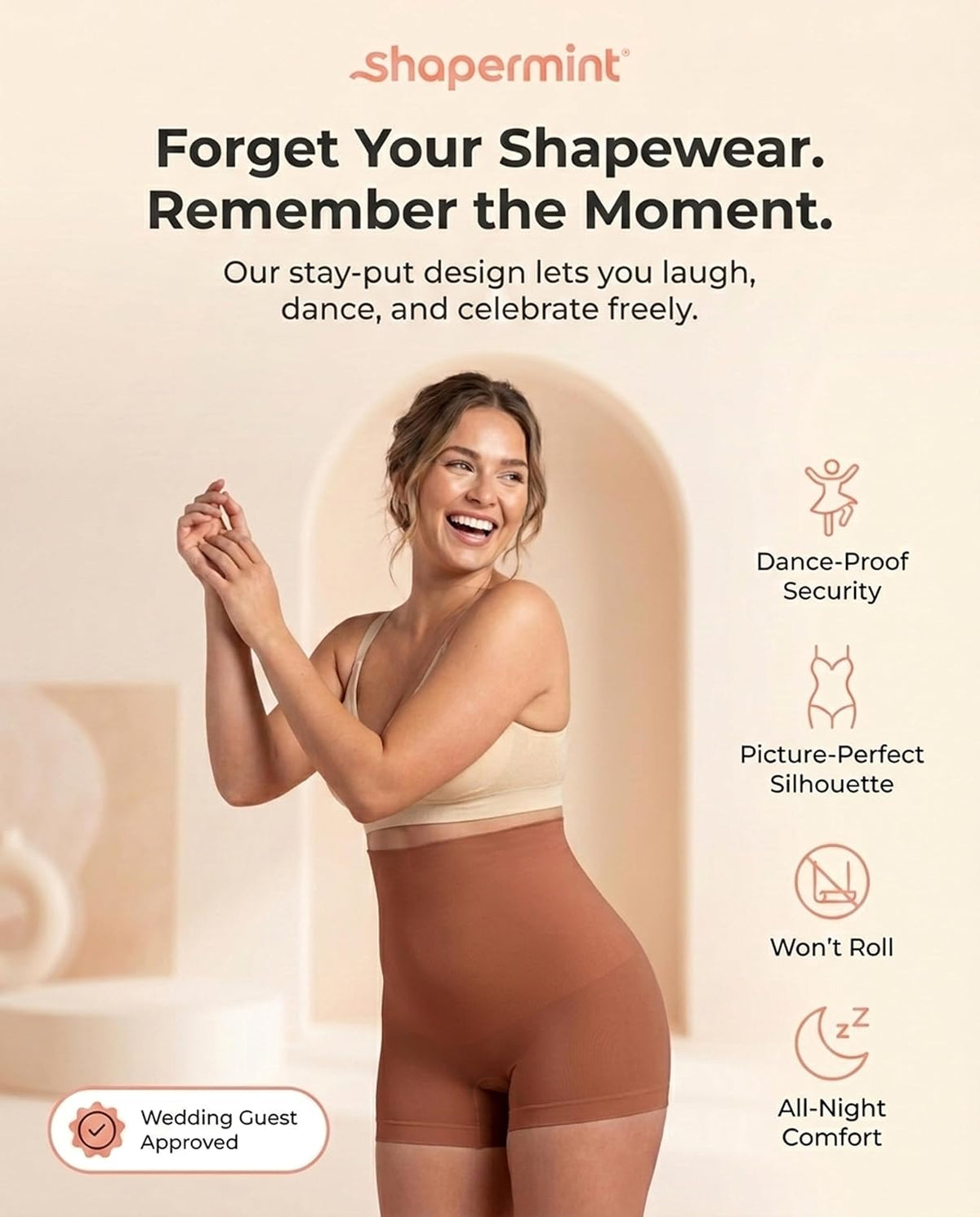 Shapewear Tummy Control Shorts, High-Waisted Firm Boyshorts