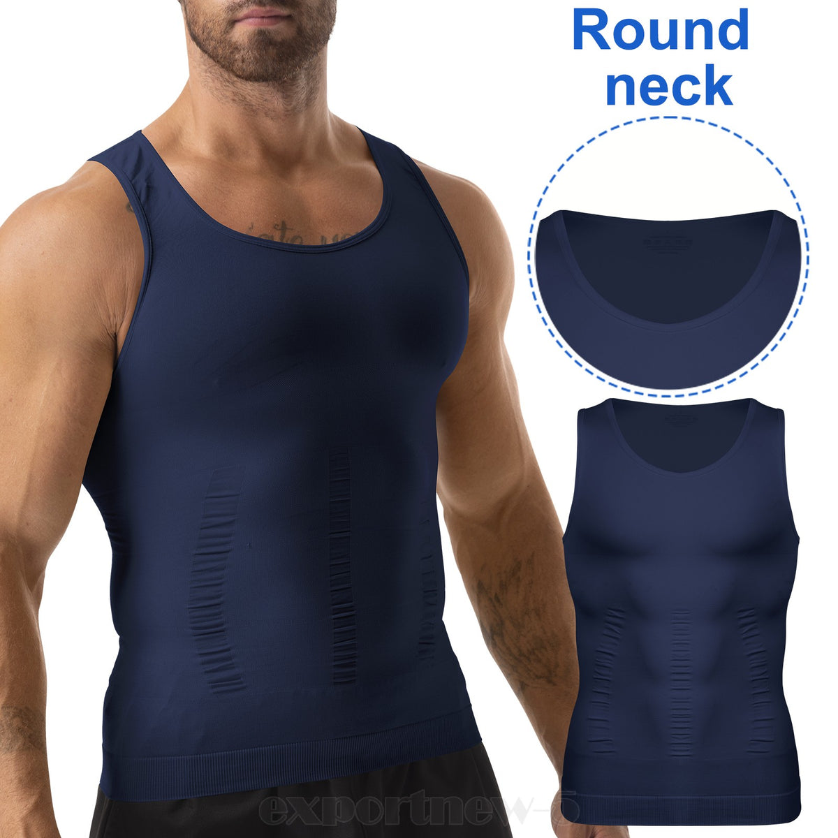 Men'S Body Shaper Slimming Shirt Compression Vest Elastic Shapewear Tank Tops