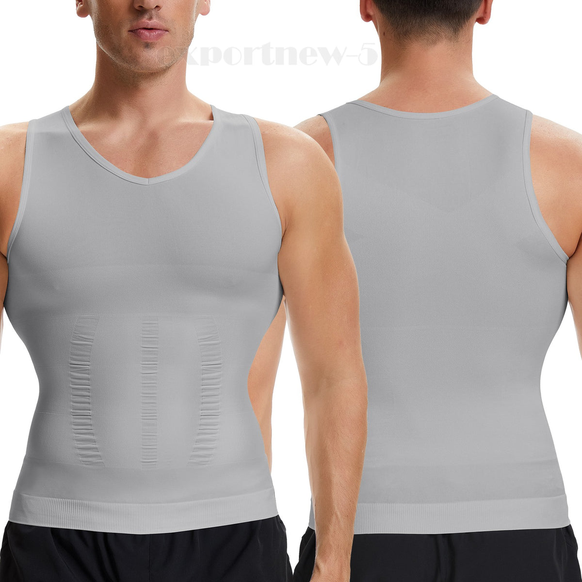 Men'S Body Shaper Slimming Shirt Compression Vest Elastic Shapewear Tank Tops