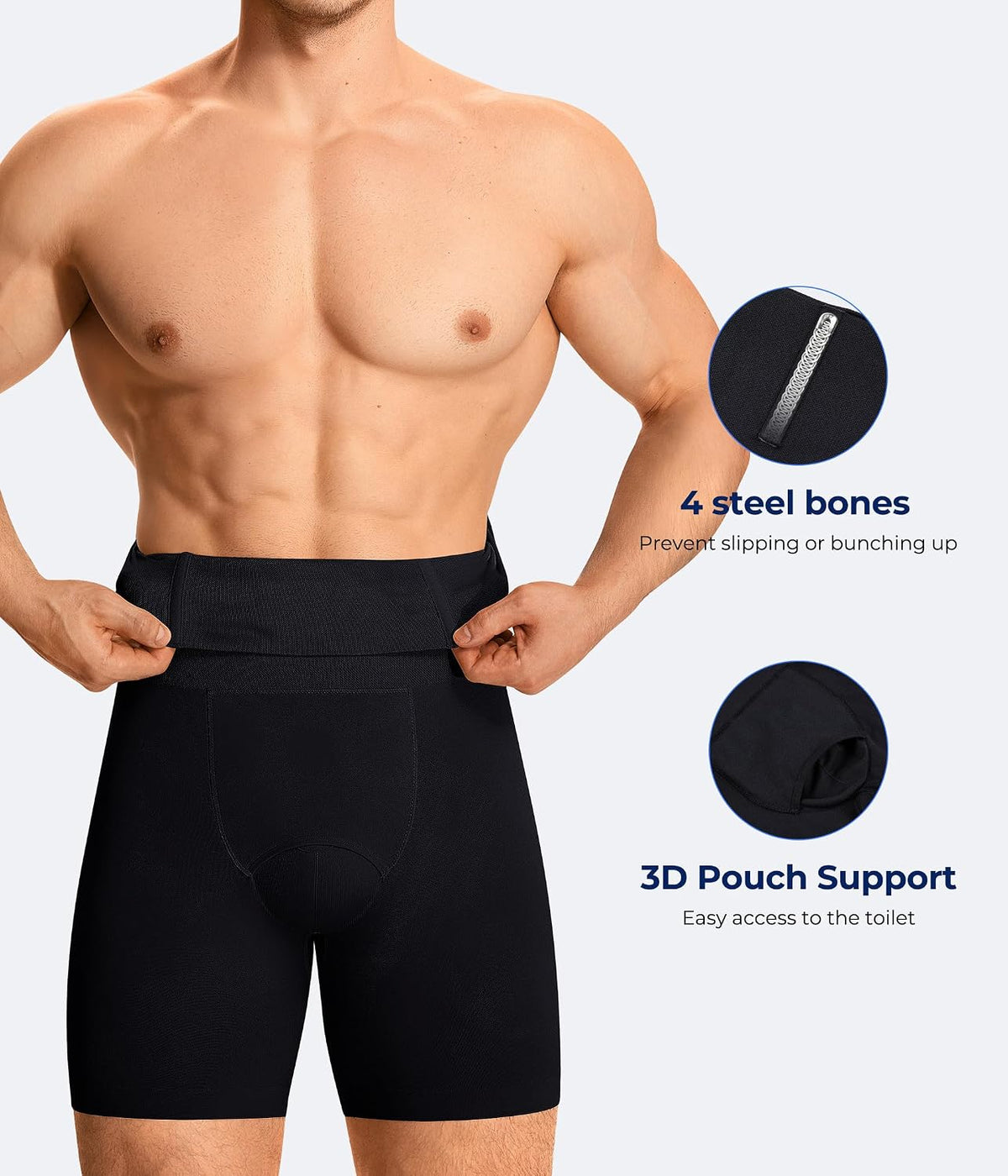 Mens Shapewear Tummy Control Underwear Compression Shorts Slimming Body Shaper Leg Boxer Briefs