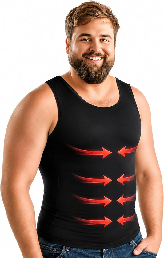 Compression Shirt for Men | Gynecomastia Compression Tank Top Men | Mens Shapewear Compression Shirts