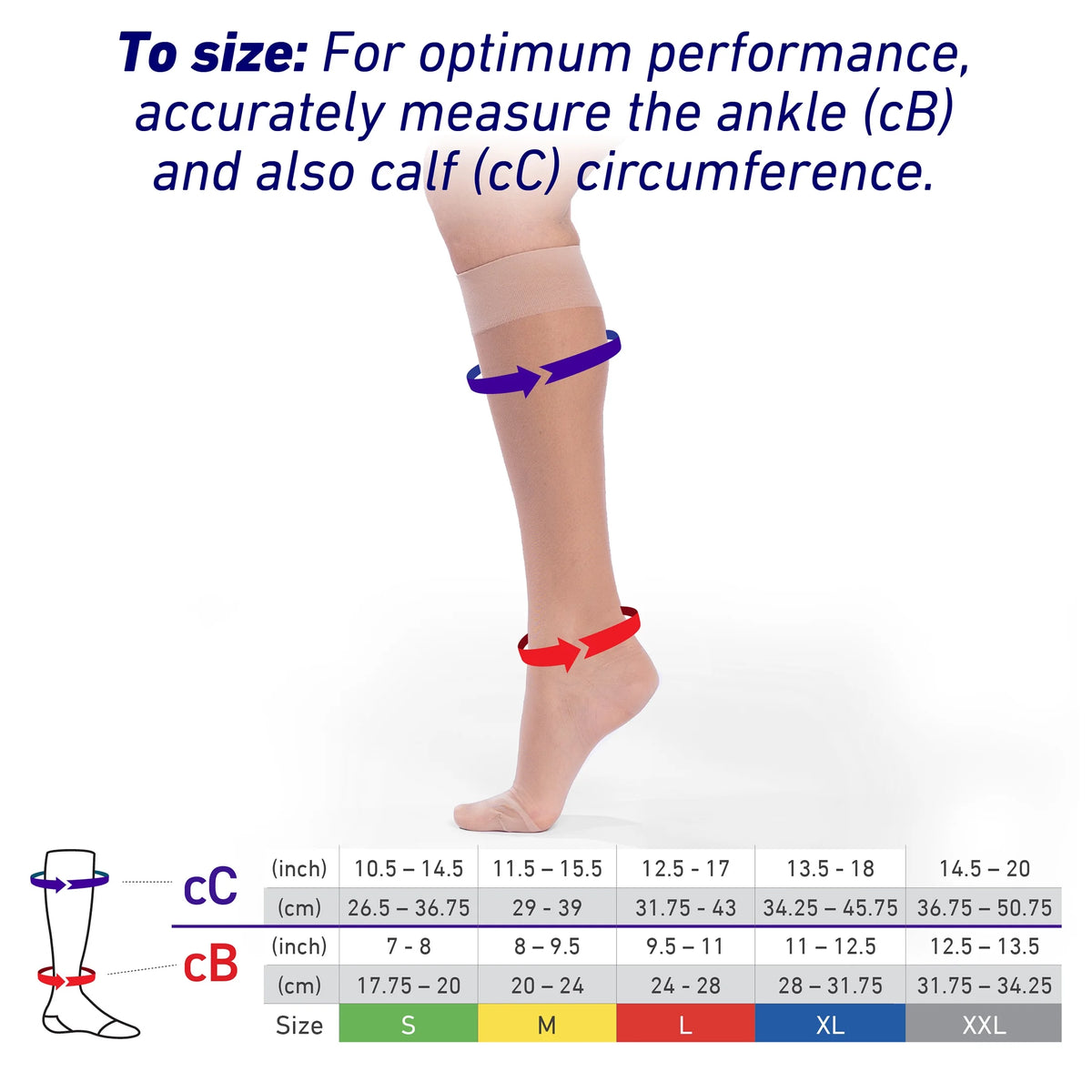 Sheer Compression Socks 15-20Mmhg Energizing Knee Highs Sheer - Medium