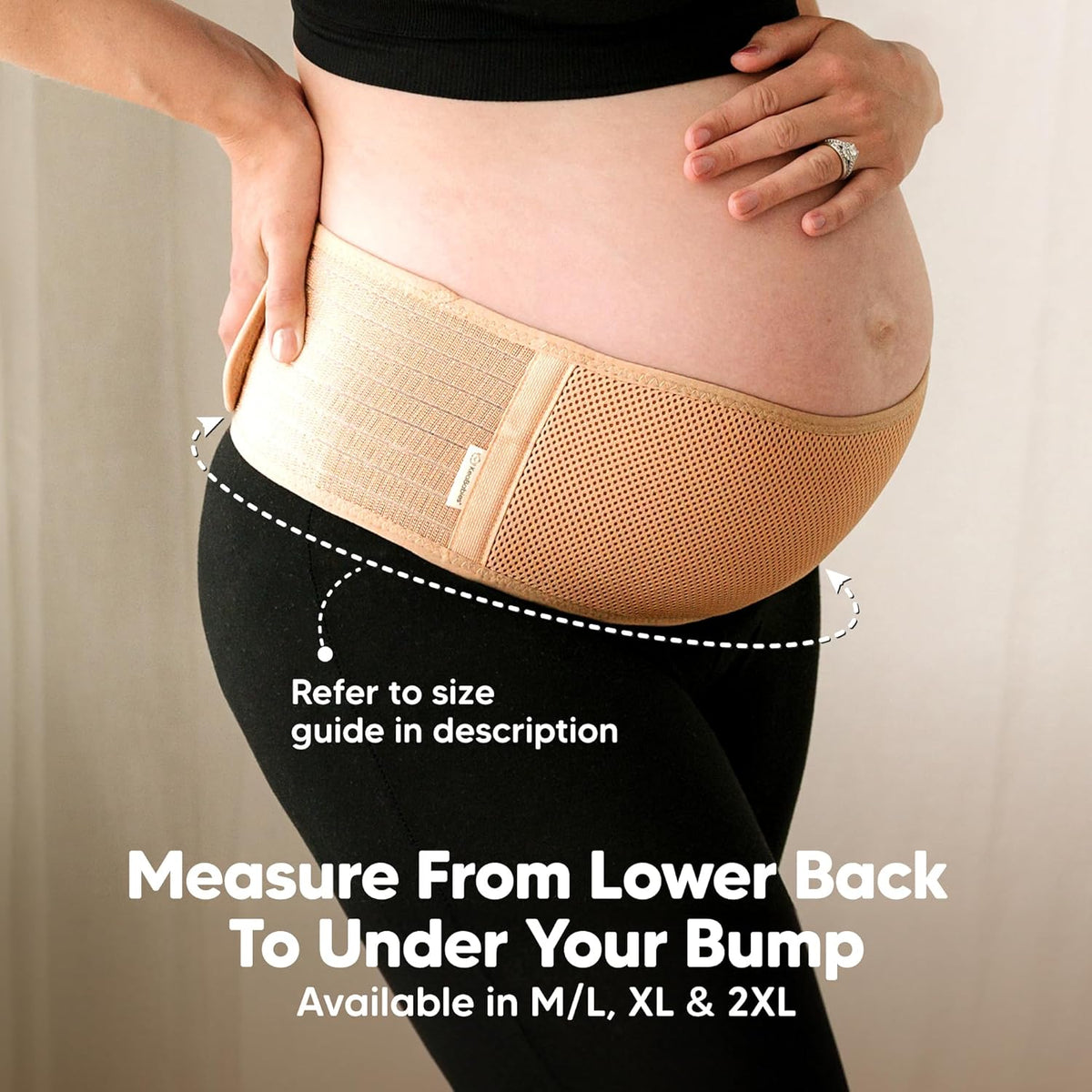 Pregnancy Belly Bands for Pregnant Women - 1-Pack, Soft & Breathable Maternity Belly Support Band, Easy Adjustable Maternity Belt for Back, Pelvic Support, Comfortablee (Classic Ivory, M/L)