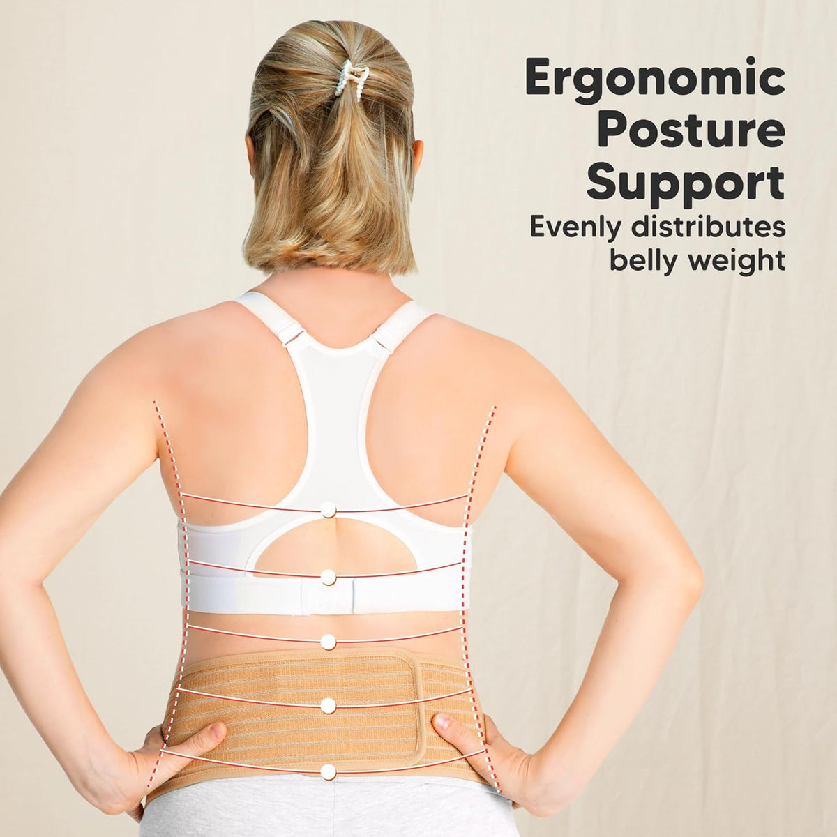 Pregnancy Belly Bands for Pregnant Women - 1-Pack, Soft & Breathable Maternity Belly Support Band, Easy Adjustable Maternity Belt for Back, Pelvic Support, Comfortablee (Classic Ivory, M/L)