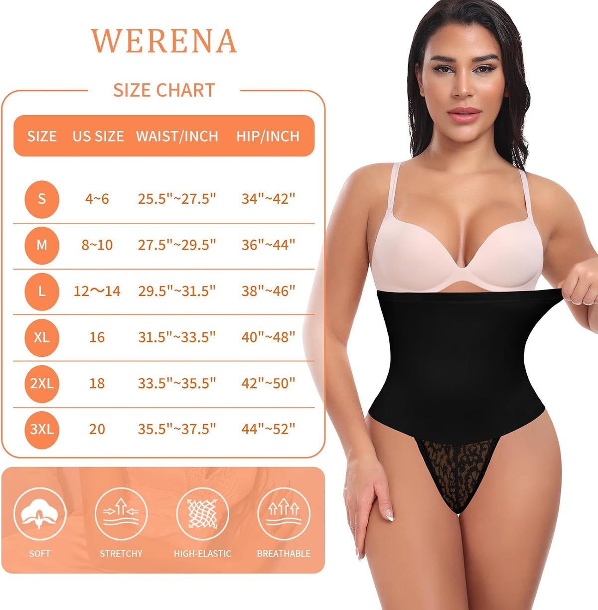 Tummy Control Thong Shapewear for Women Lace Shaping Thong Girdle