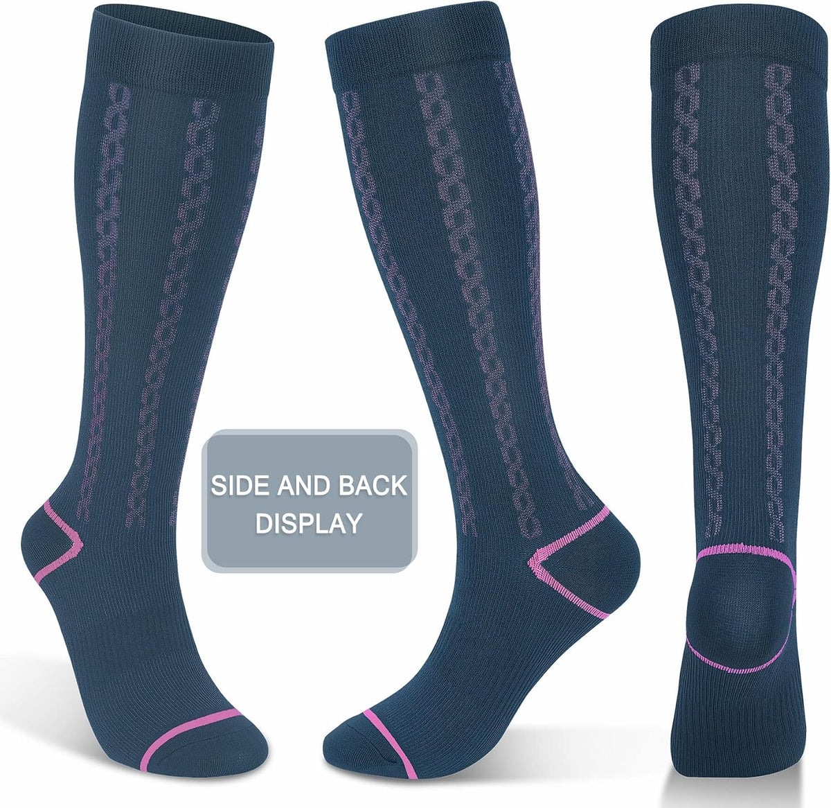 Medical Graduated 30-40Mmhg Compression Socks for Women&Men Circulation Knee High Socks Hiking Running Stockings