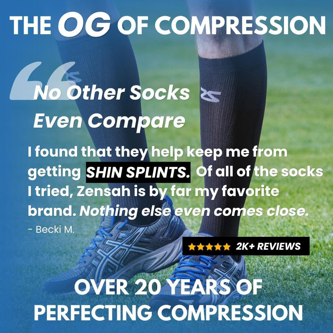 Tech+ Compression Socks - Knee High Running Socks for Sports, Travel, Made in Italy