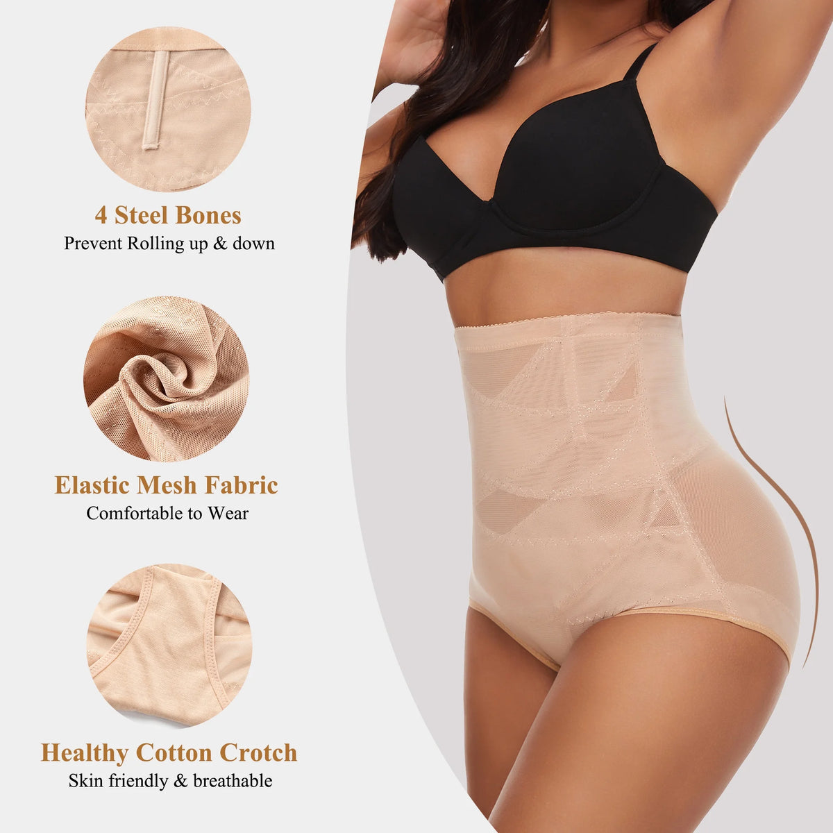 Tummy Control Shapewear Panties for Women High Waisted Body Shaper Slimming Shapewear Underwear Girdle Panty