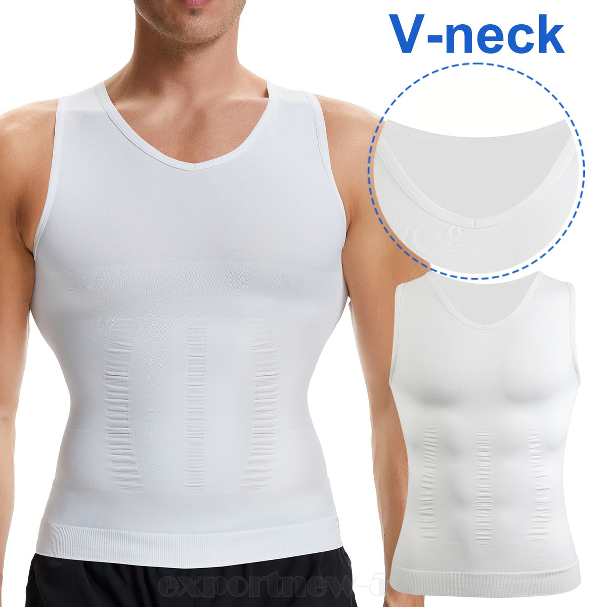 Men'S Body Shaper Slimming Shirt Compression Vest Elastic Shapewear Tank Tops