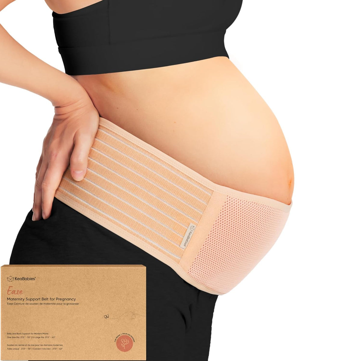 Pregnancy Belly Bands for Pregnant Women - 1-Pack, Soft & Breathable Maternity Belly Support Band, Easy Adjustable Maternity Belt for Back, Pelvic Support, Comfortablee (Classic Ivory, M/L)