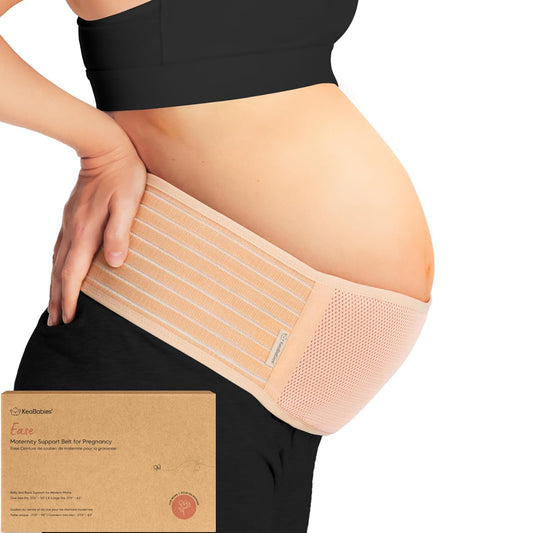 Pregnancy Belly Bands for Pregnant Women - 1-Pack, Soft & Breathable Maternity Belly Support Band, Easy Adjustable Maternity Belt for Back, Pelvic Support, Comfortablee (Classic Ivory, M/L)