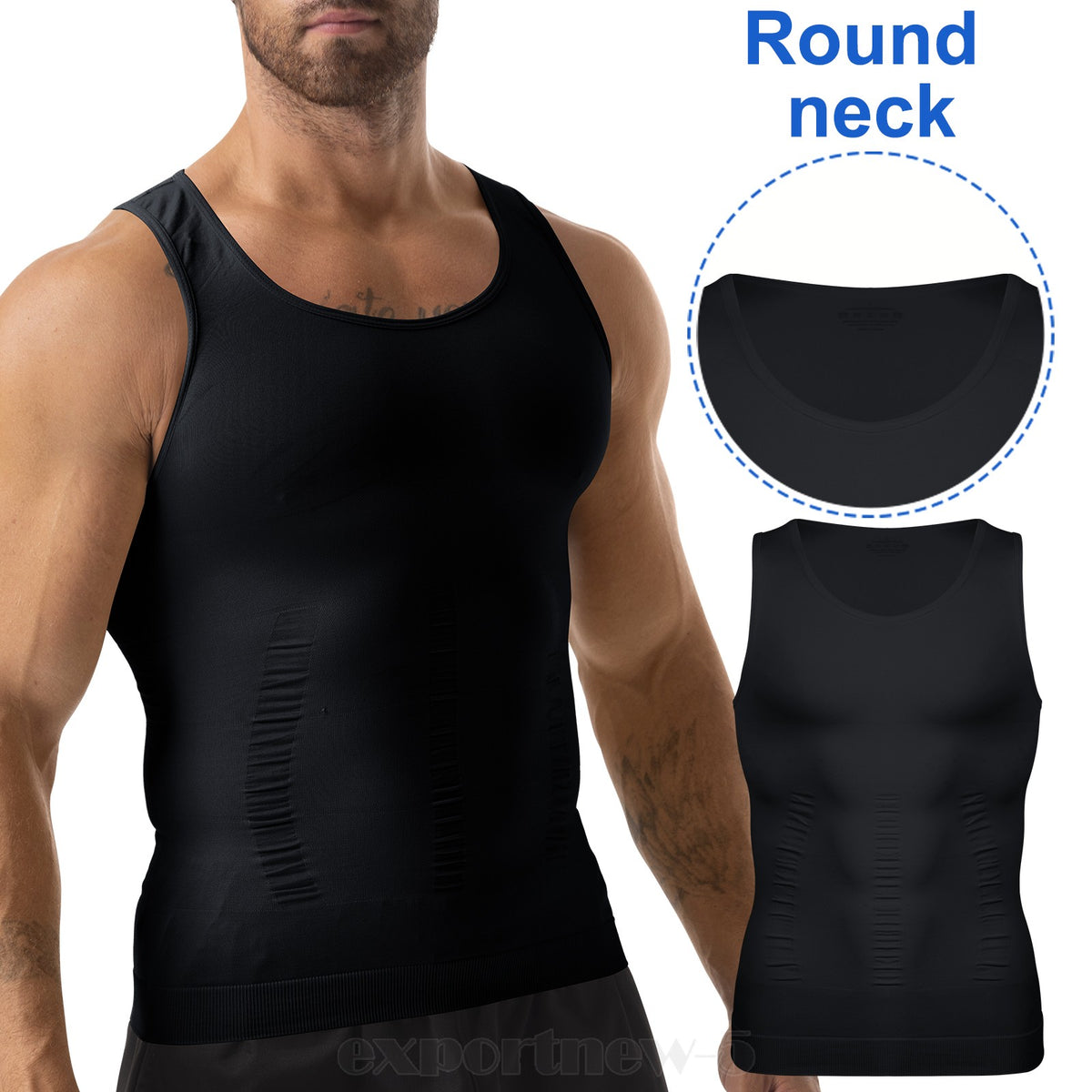 Men'S Body Shaper Slimming Shirt Compression Vest Elastic Shapewear Tank Tops