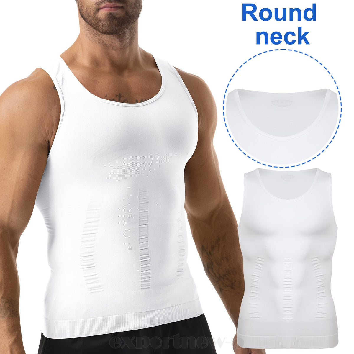 Men'S Body Shaper Slimming Shirt Compression Vest Elastic Shapewear Tank Tops