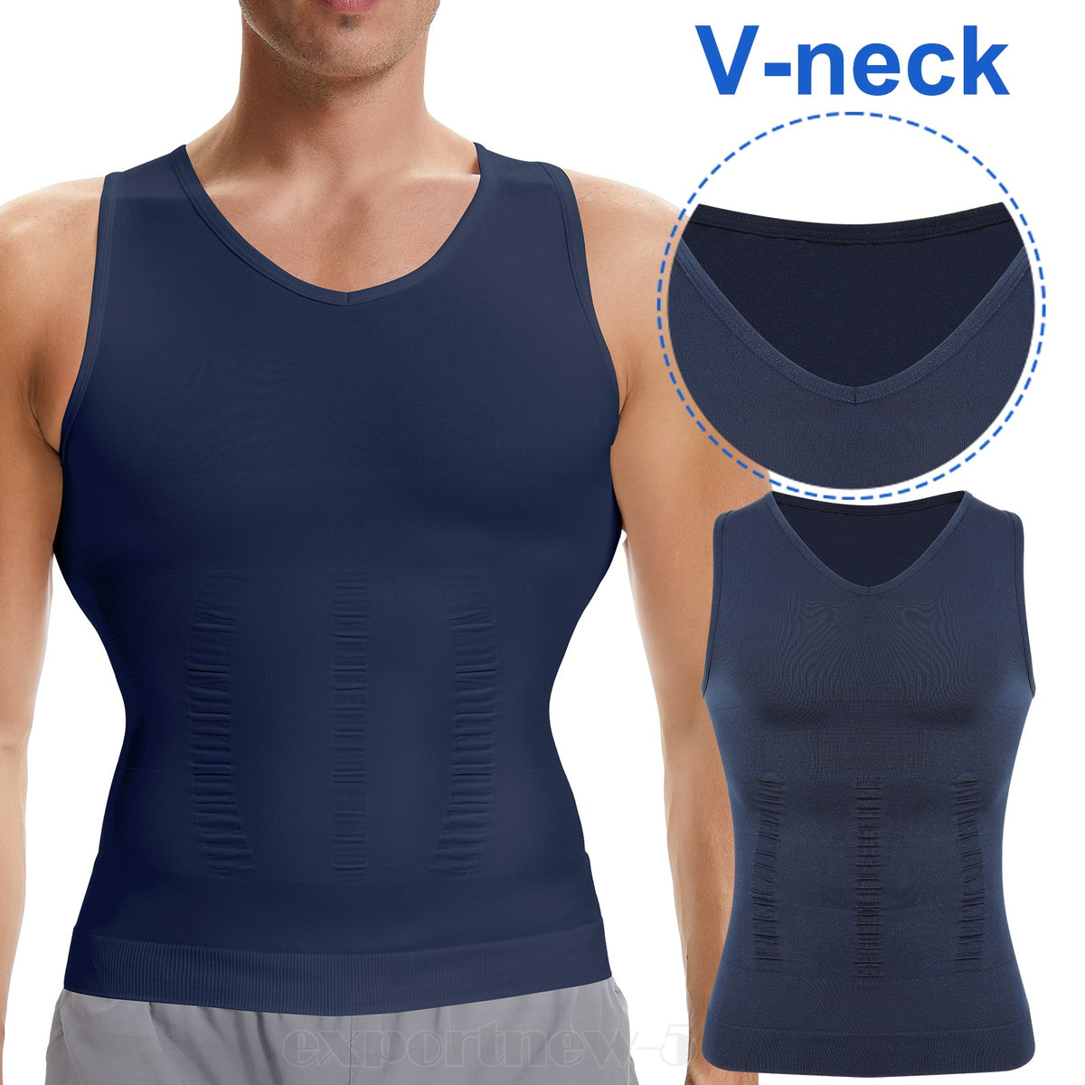 Men'S Body Shaper Slimming Shirt Compression Vest Elastic Shapewear Tank Tops