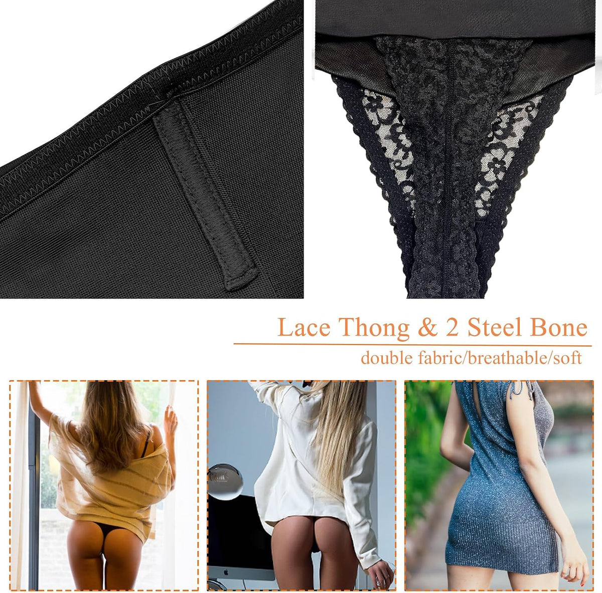 Tummy Control Thong Shapewear for Women Lace Shaping Thong Girdle