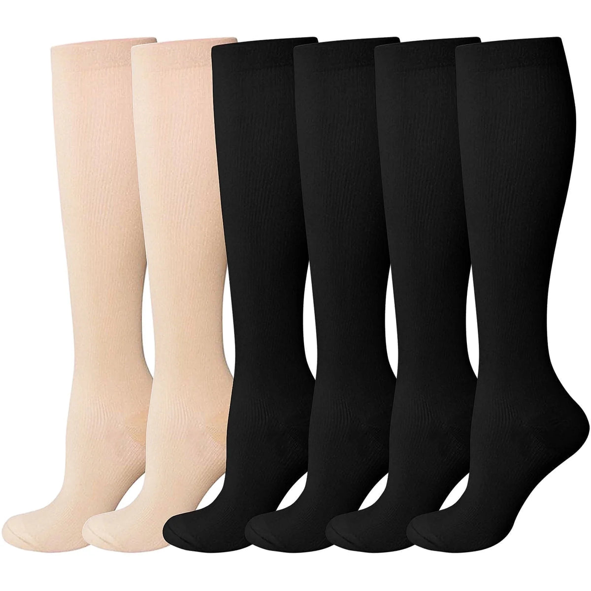 Compression Socks for Women and Men,  3 Pairs Womens Compression Socks 20-30 Mmhg, Knee High Compression Socks for Running, Nurse, Pregnancy and Travel
