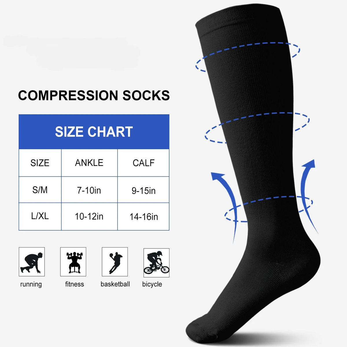 Compression Socks for Women and Men,  3 Pairs Womens Compression Socks 20-30 Mmhg, Knee High Compression Socks for Running, Nurse, Pregnancy and Travel
