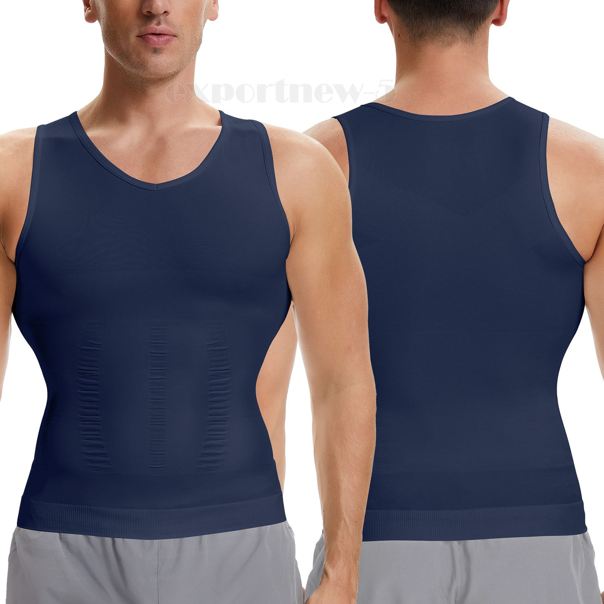 Men'S Body Shaper Slimming Shirt Compression Vest Elastic Shapewear Tank Tops