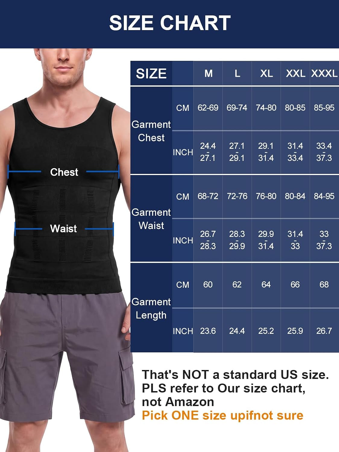 Men'S Compression Shirt Body Shaper Slimming Shirt Tummy Tank Top