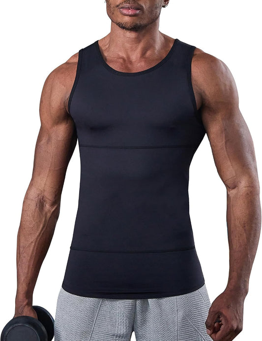 Compression Shirt Men Slimming Undershirt Body Shaper Vest, Gynecomastia Compression Tank Top, Shapewear Tummy Control