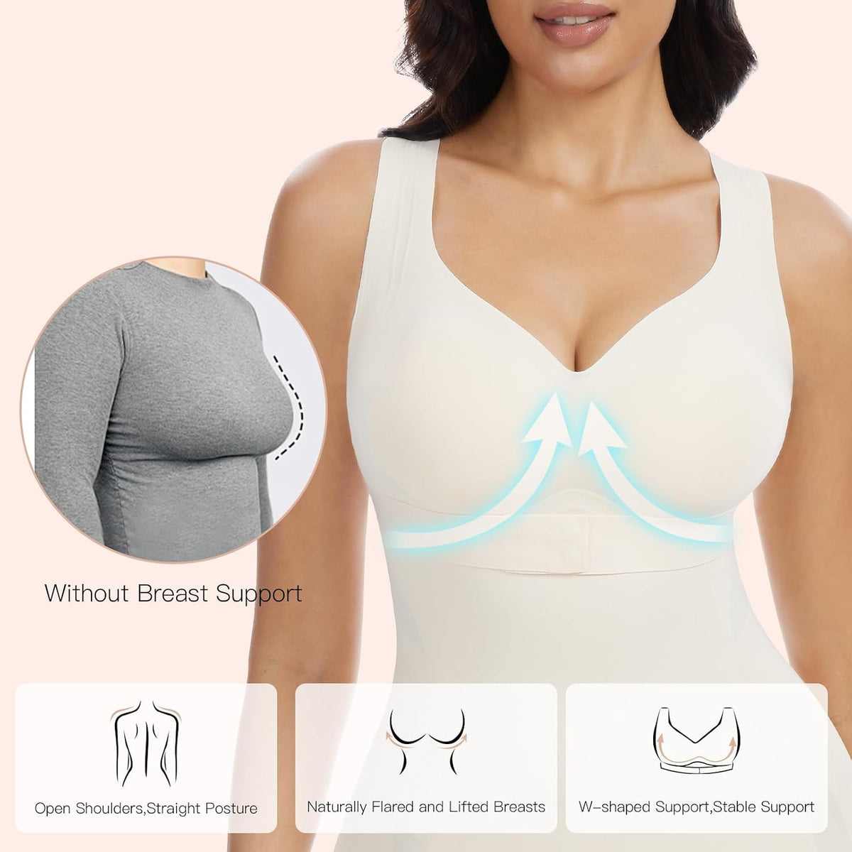 Posture Corrector Shapewear Bodysuit : Posture Bra Shapewear Tummy Control - Upper Back Support Body Shaper