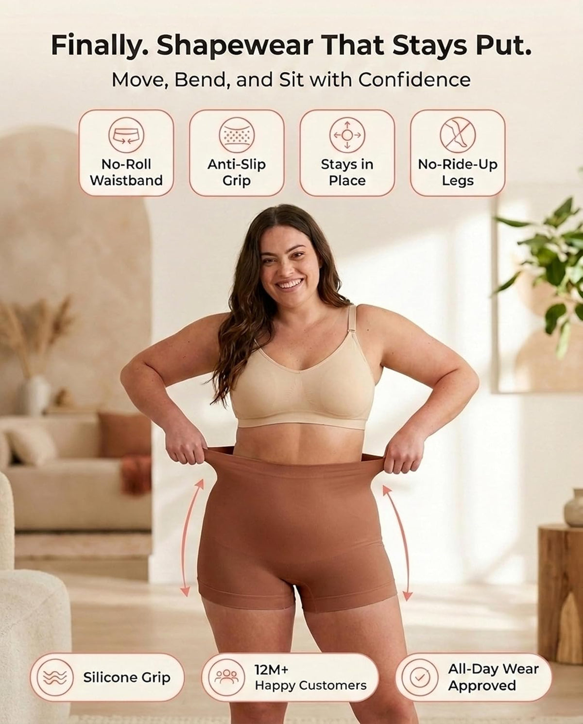 Shapewear Tummy Control Shorts, High-Waisted Firm Boyshorts