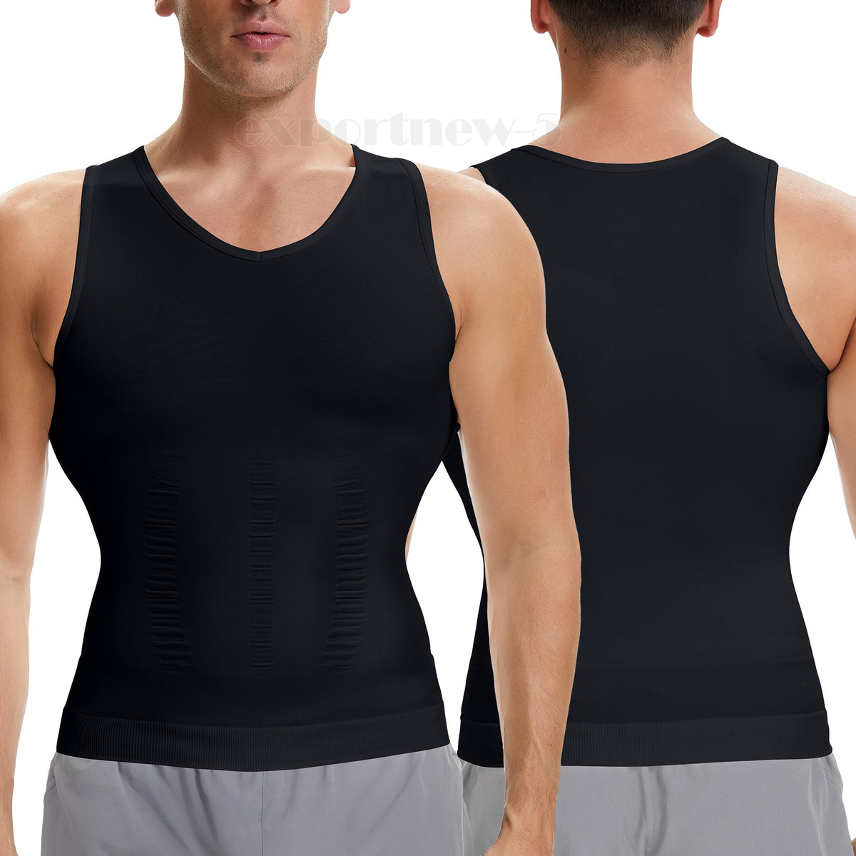 Men'S Body Shaper Slimming Shirt Compression Vest Elastic Shapewear Tank Tops