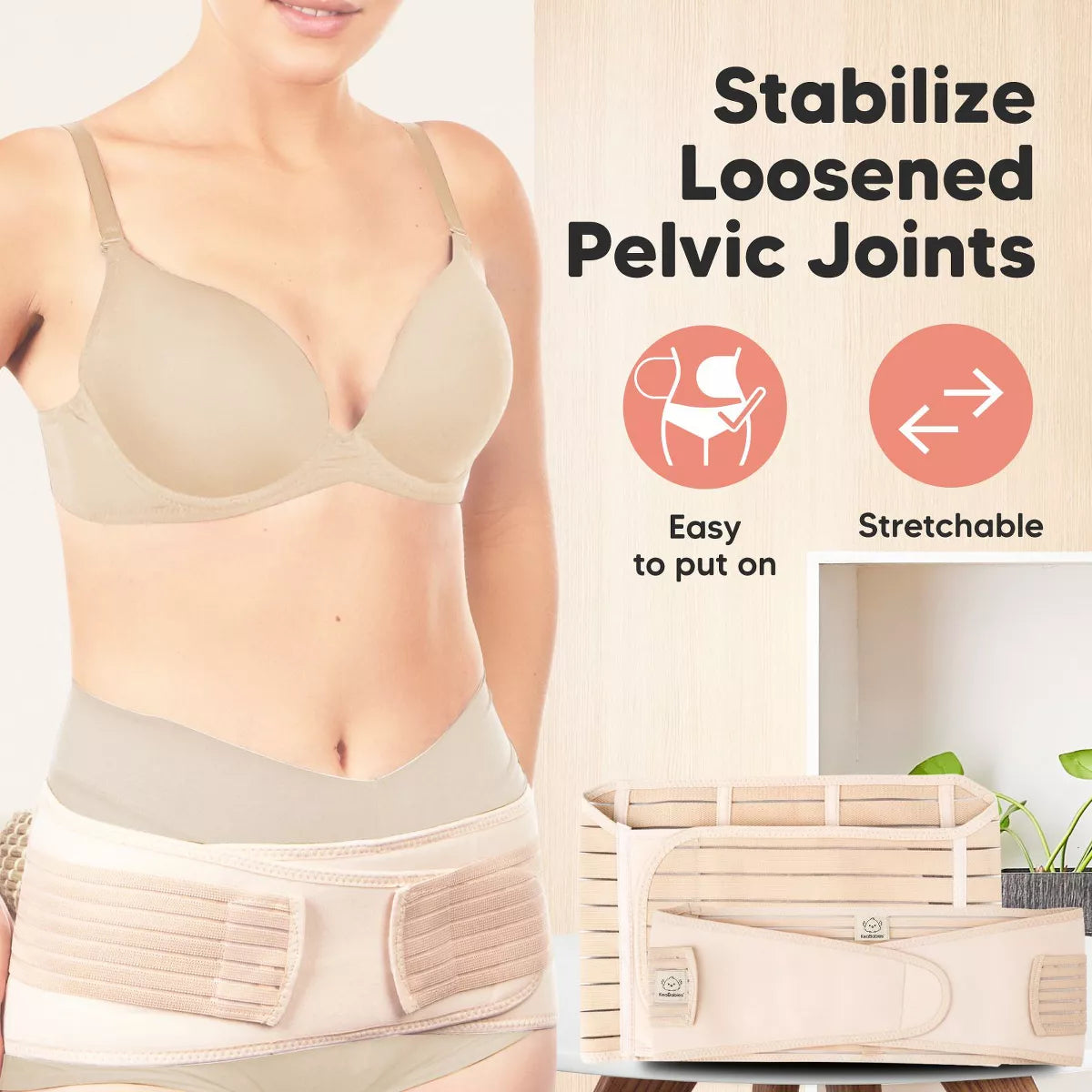 Lower Belly Compression Band in Midnight Black