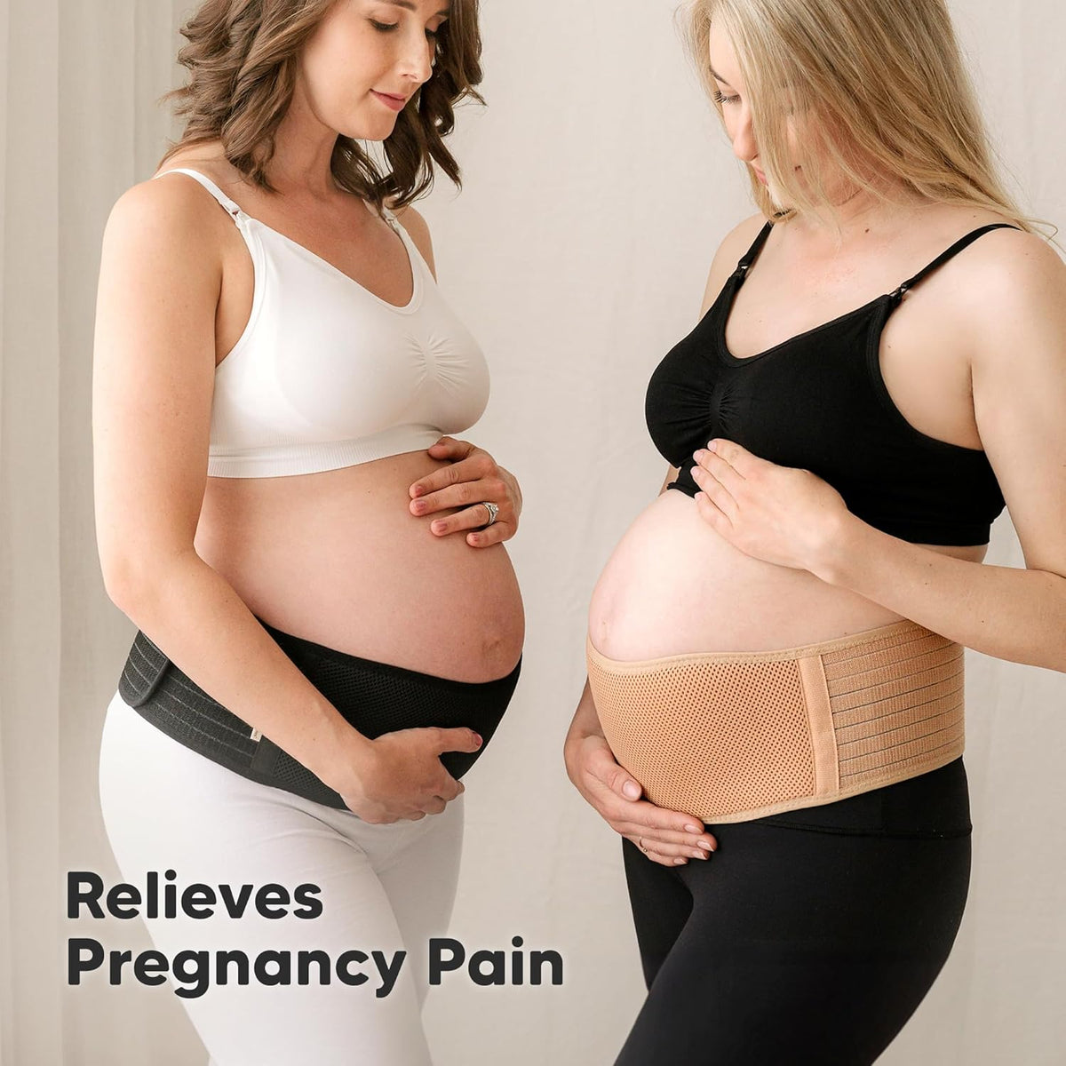 Pregnancy Belly Bands for Pregnant Women - 1-Pack, Soft & Breathable Maternity Belly Support Band, Easy Adjustable Maternity Belt for Back, Pelvic Support, Comfortablee (Classic Ivory, M/L)