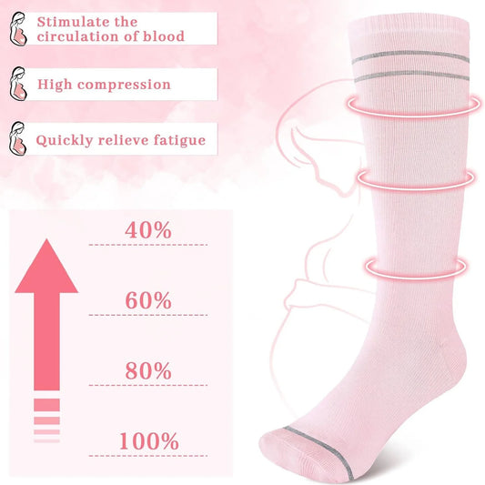6 Pairs Compression Socks for Women Circulation 20-30Mmhg Crazy, Cute, Socks Support for Nurse, Pregnant, Running, Cycling