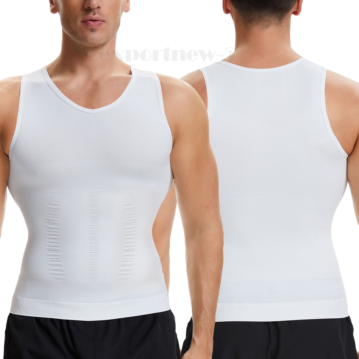 Men'S Body Shaper Slimming Shirt Compression Vest Elastic Shapewear Tank Tops