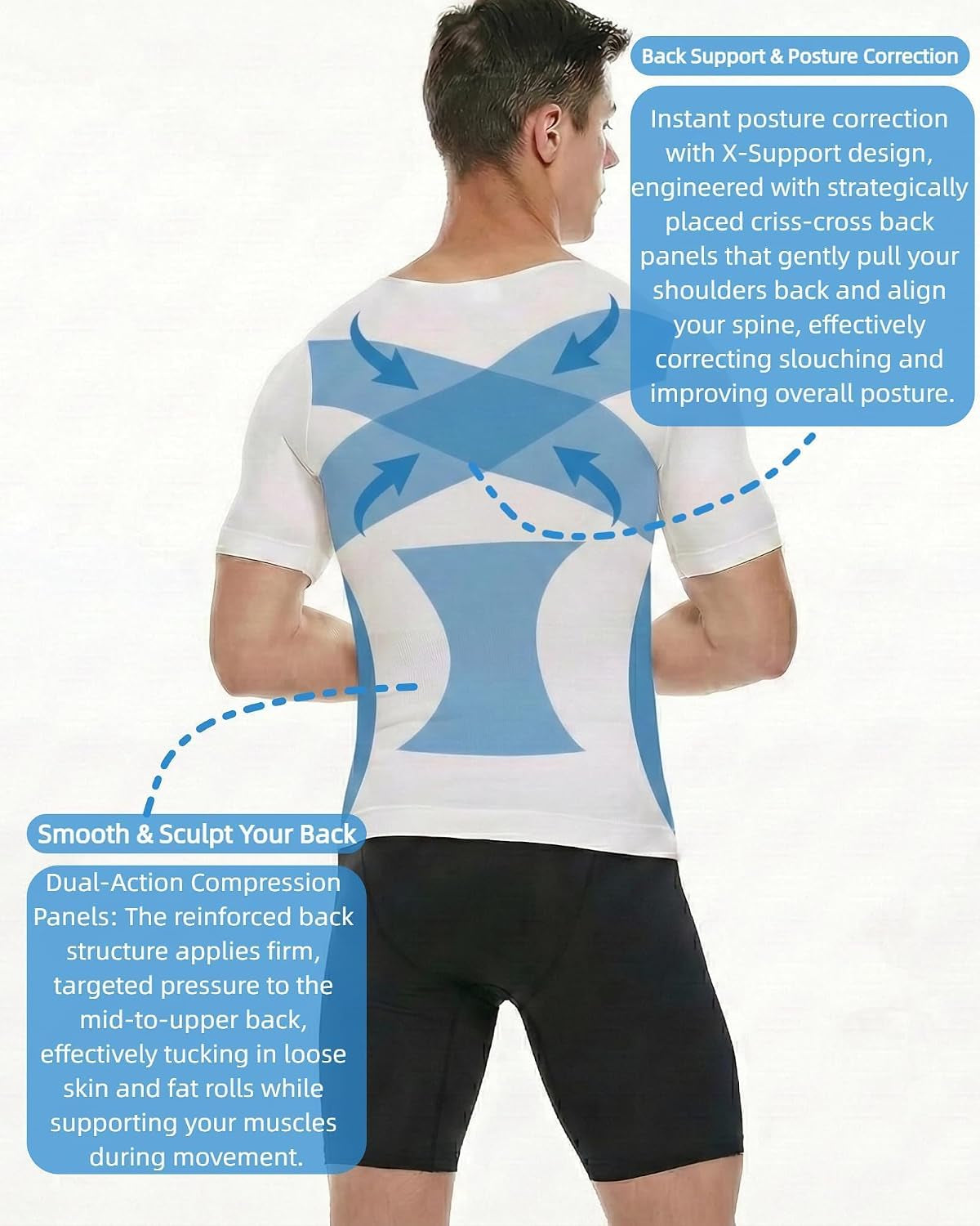 Men'S Compression Shirt Undershirt Slimming Tank Top Workout Vest Abs Abdomen Slim Body Shaper